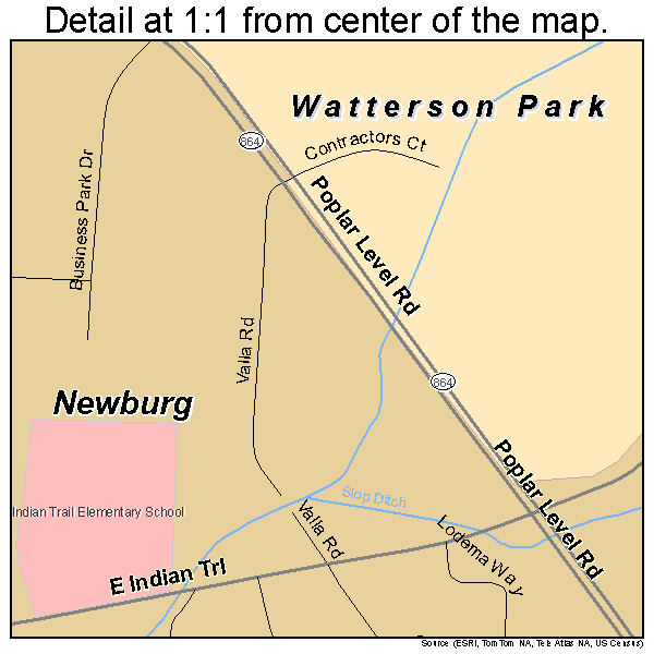 Newburg, Kentucky road map detail