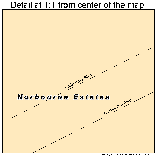 Norbourne Estates, Kentucky road map detail