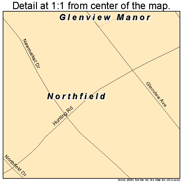 Northfield, Kentucky road map detail