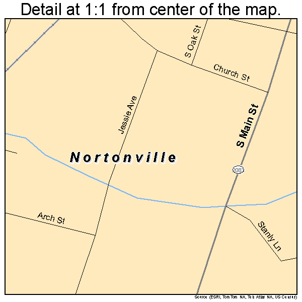 Nortonville, Kentucky road map detail