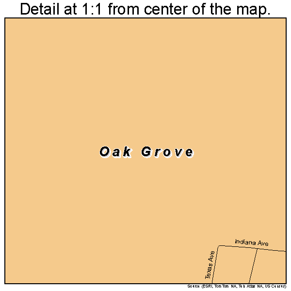 Oak Grove, Kentucky road map detail