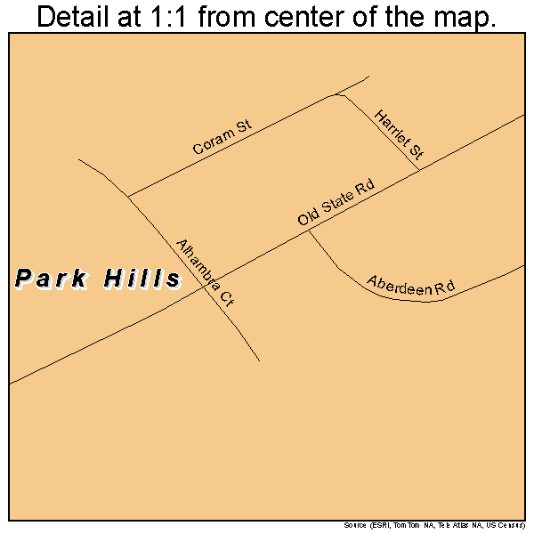 Park Hills, Kentucky road map detail