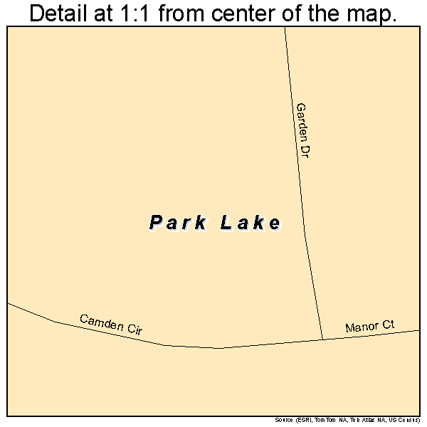 Park Lake, Kentucky road map detail