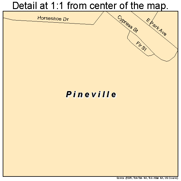 Pineville, Kentucky road map detail