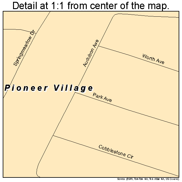 Pioneer Village, Kentucky road map detail