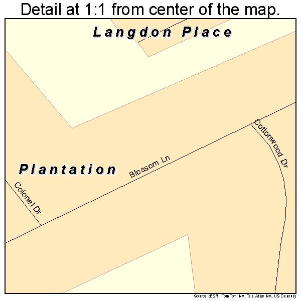 Plantation, Kentucky road map detail