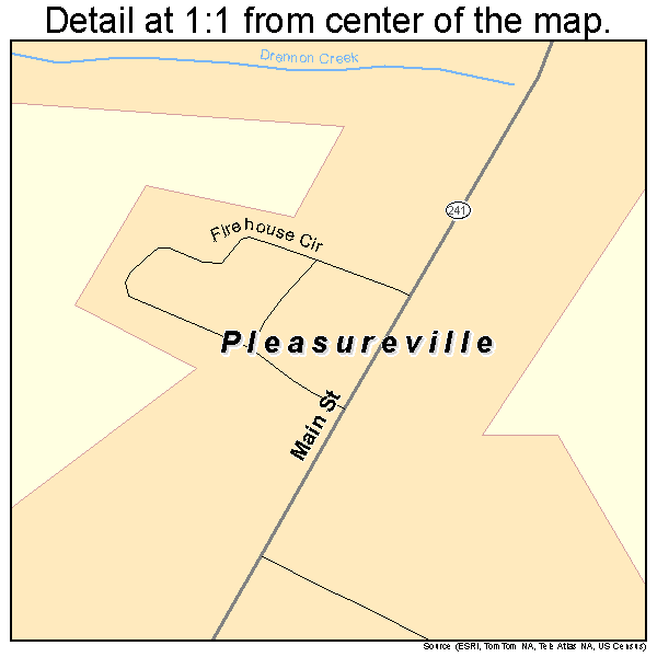 Pleasureville, Kentucky road map detail