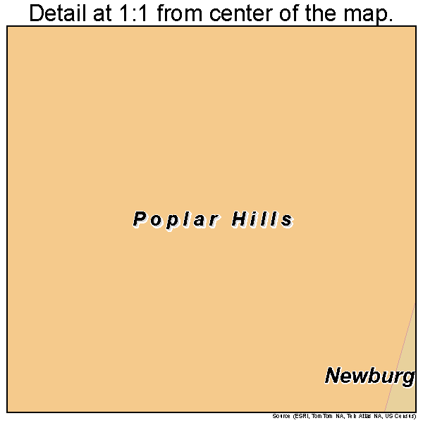 Poplar Hills, Kentucky road map detail