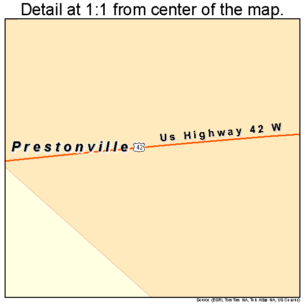 Prestonville, Kentucky road map detail