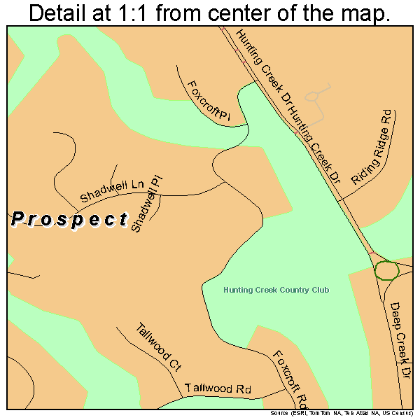 Prospect, Kentucky road map detail