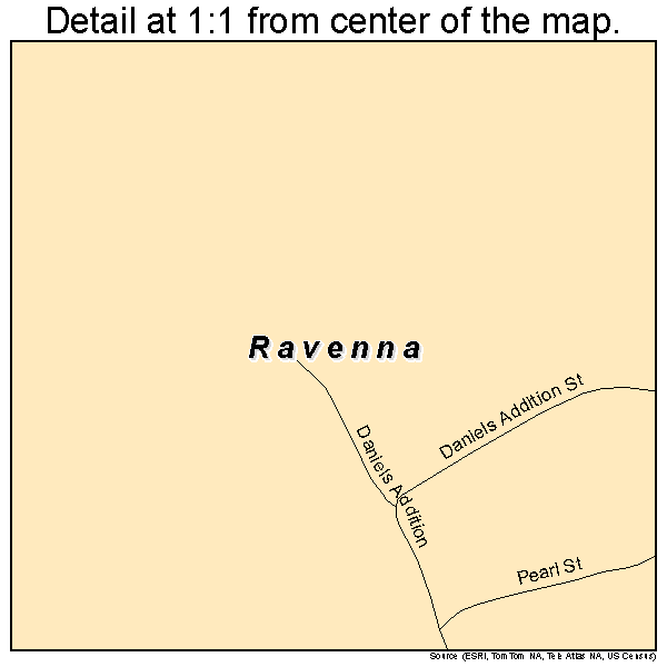 Ravenna, Kentucky road map detail