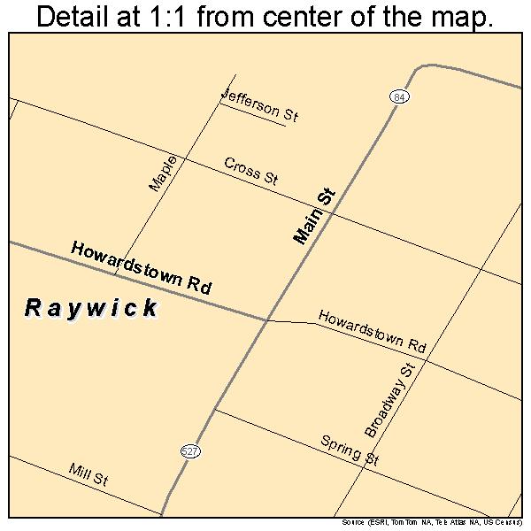 Raywick, Kentucky road map detail
