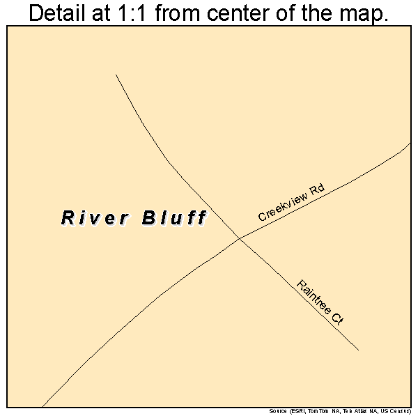 River Bluff, Kentucky road map detail