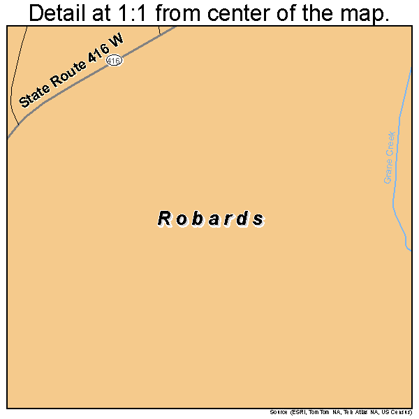 Robards, Kentucky road map detail