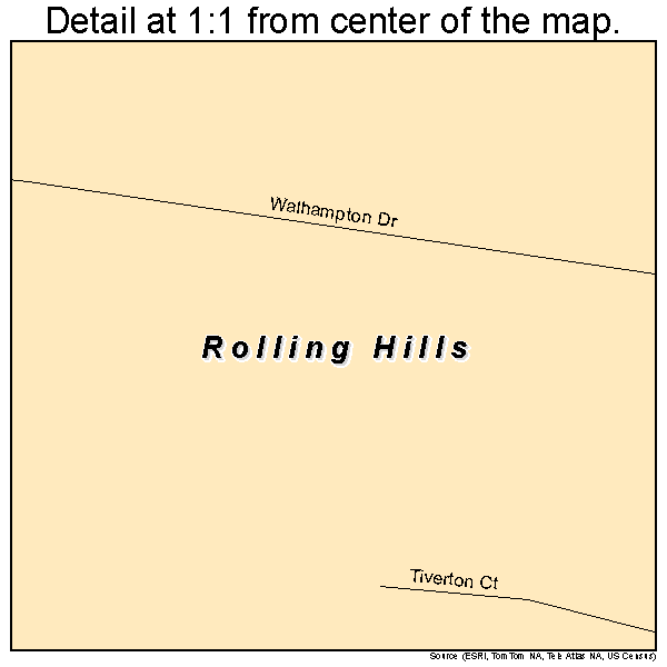 Rolling Hills, Kentucky road map detail