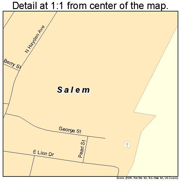 Salem, Kentucky road map detail