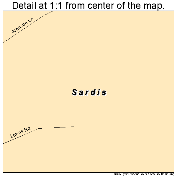 Sardis, Kentucky road map detail