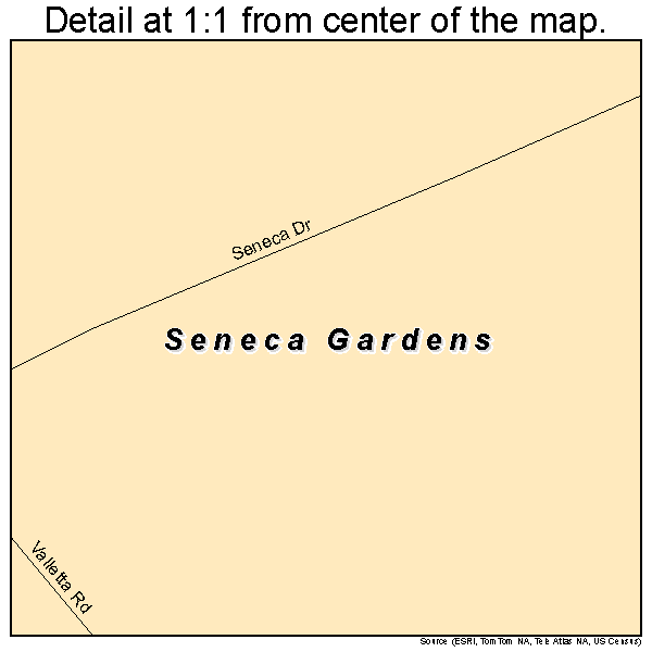Seneca Gardens, Kentucky road map detail