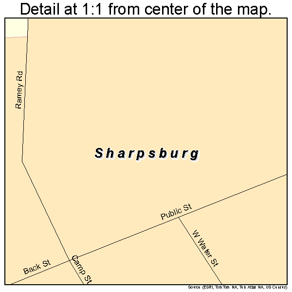Sharpsburg, Kentucky road map detail