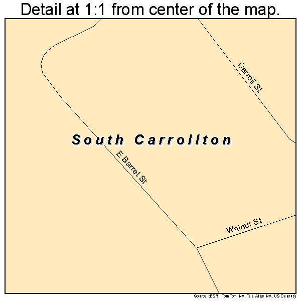 South Carrollton, Kentucky road map detail