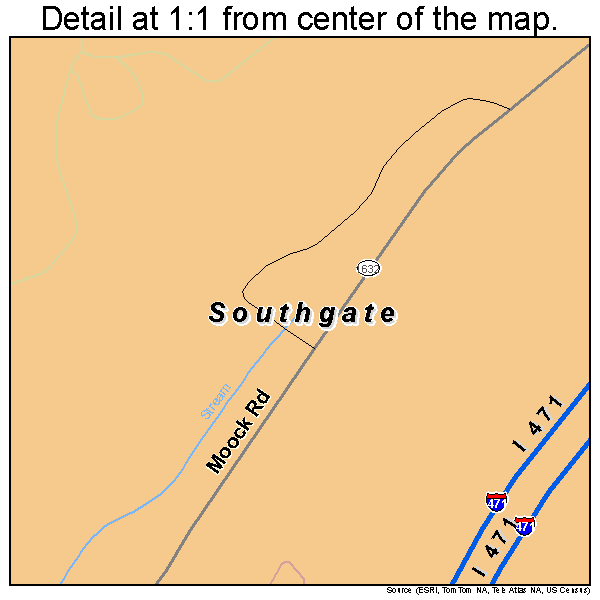 Southgate, Kentucky road map detail