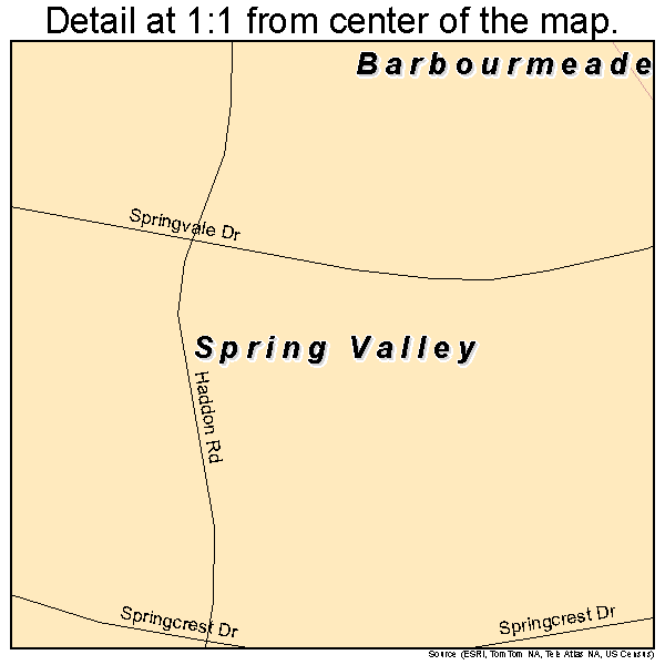 Spring Valley, Kentucky road map detail