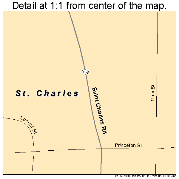St. Charles, Kentucky road map detail