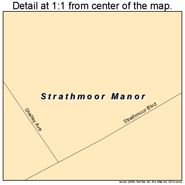 Strathmoor Manor, Kentucky road map detail