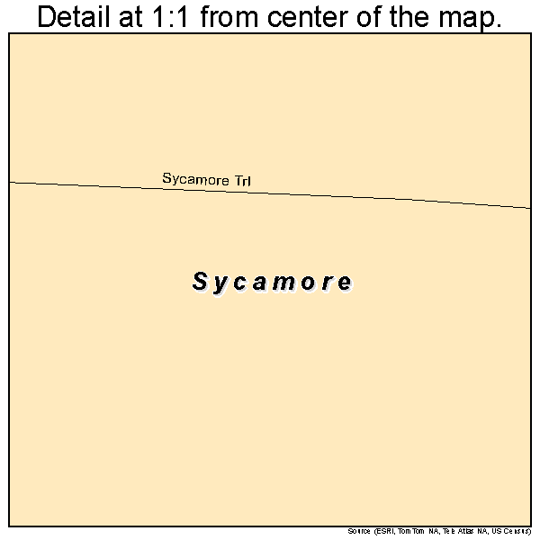 Sycamore, Kentucky road map detail