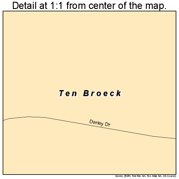 Ten Broeck, Kentucky road map detail