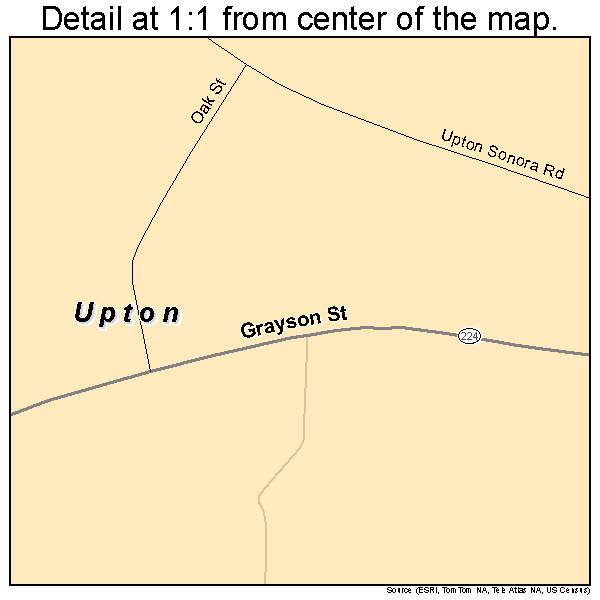 Upton, Kentucky road map detail