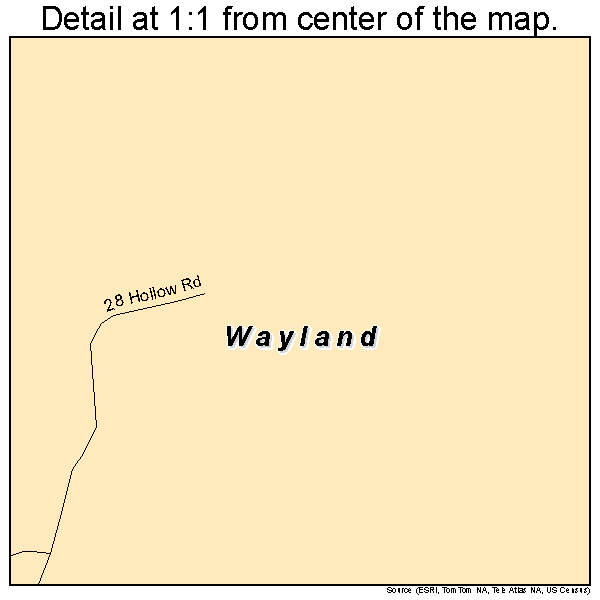 Wayland, Kentucky road map detail