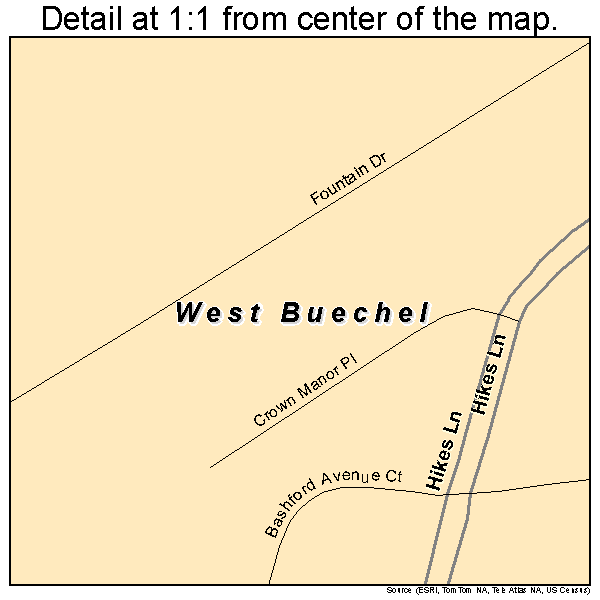 West Buechel, Kentucky road map detail