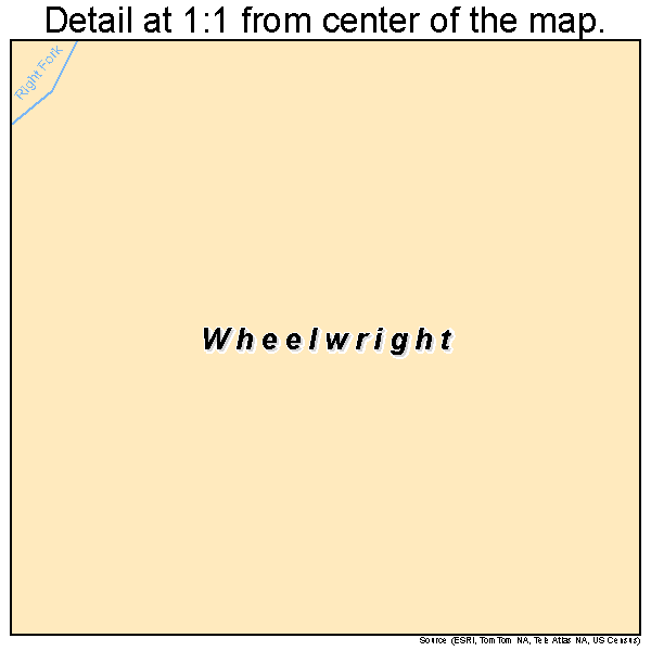 Wheelwright, Kentucky road map detail