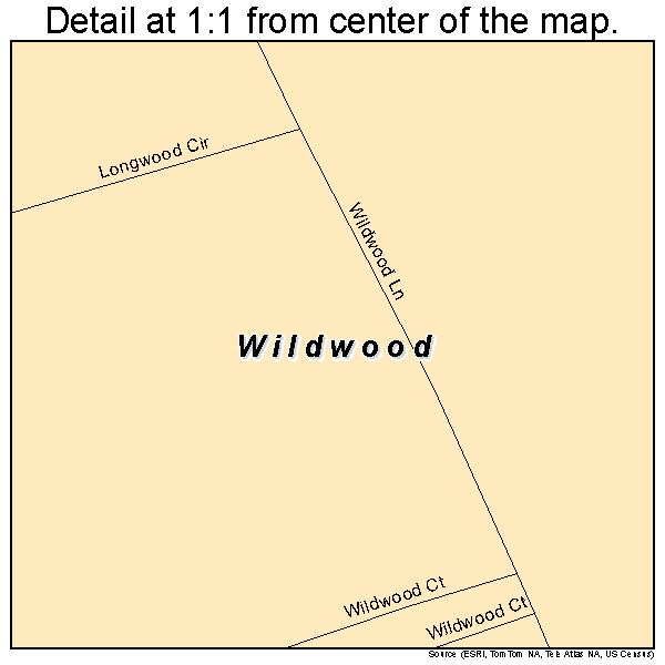 Wildwood, Kentucky road map detail