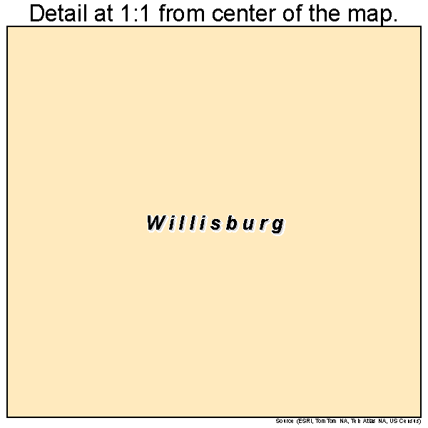 Willisburg, Kentucky road map detail