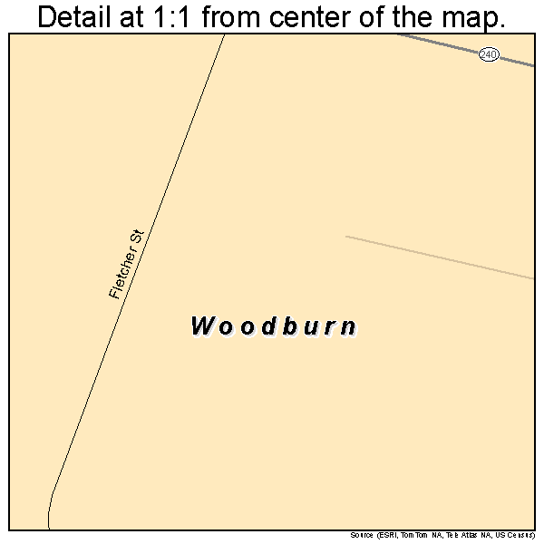 Woodburn, Kentucky road map detail