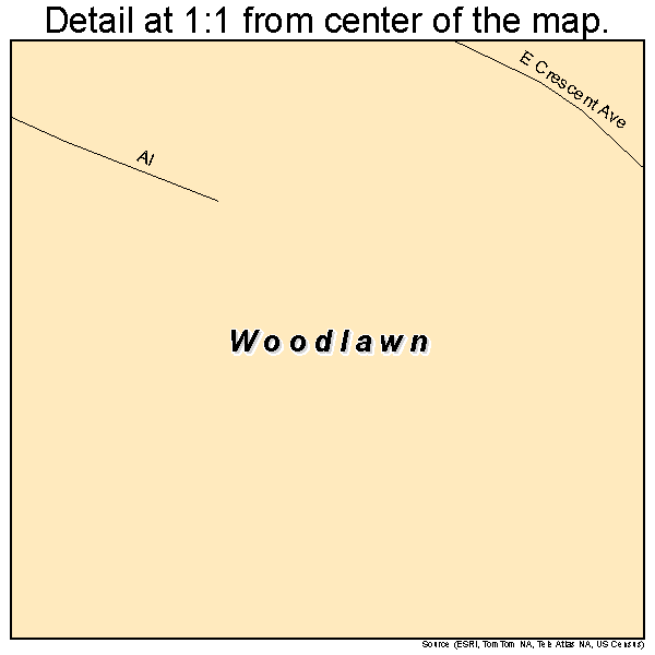 Woodlawn, Kentucky road map detail