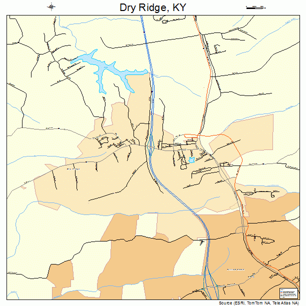 Dry Ridge, KY street map