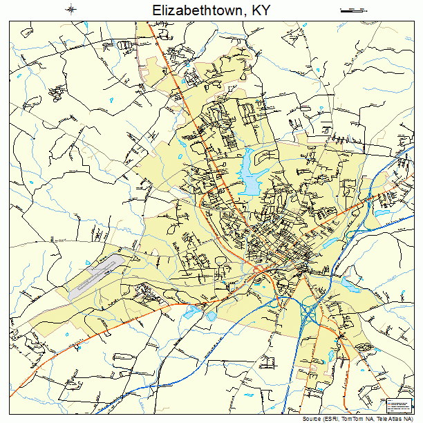 Elizabethtown, KY street map