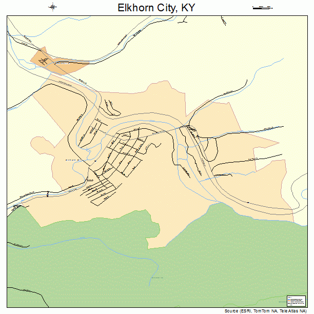Elkhorn City, KY street map