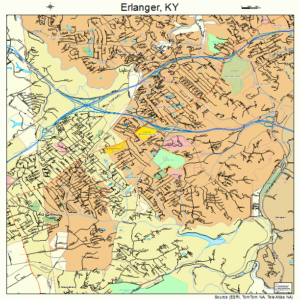 Erlanger, KY street map