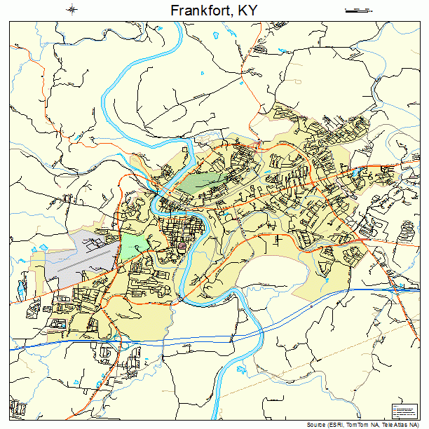 Frankfort, KY street map