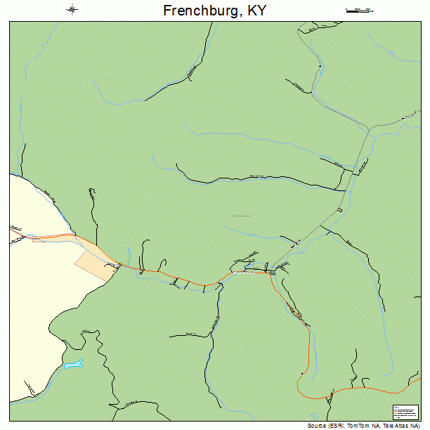 Frenchburg, KY street map