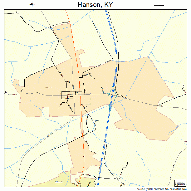 Hanson, KY street map