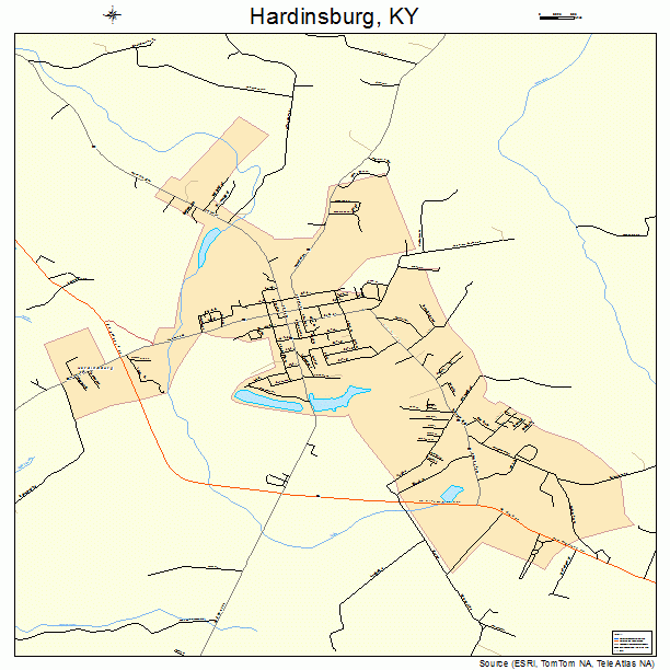 Hardinsburg, KY street map