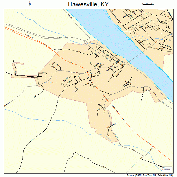 Hawesville, KY street map