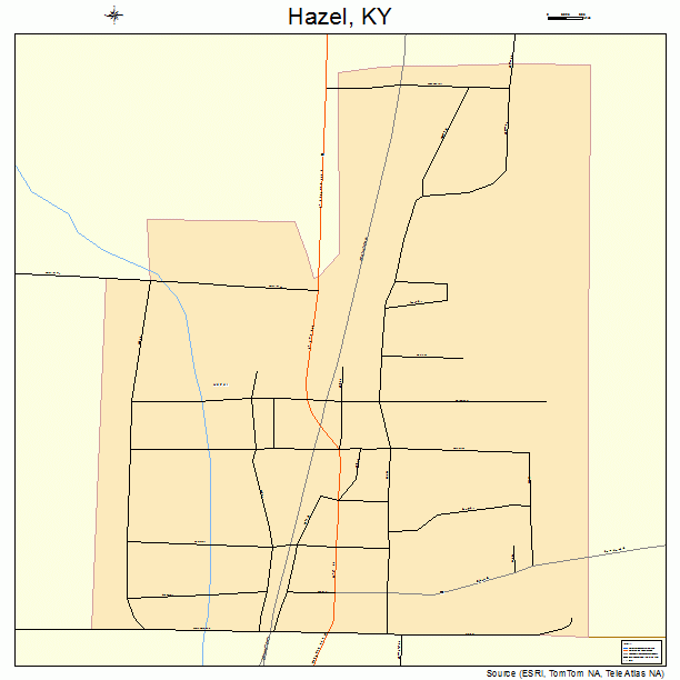 Hazel, KY street map