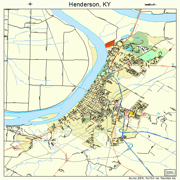 Henderson, KY street map