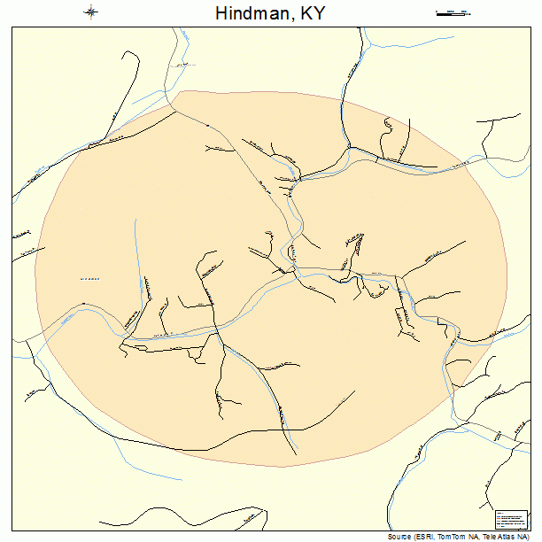 Hindman, KY street map